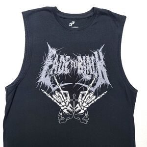 Upstanders Fade To Black T-Shirt Women's Medium Black Bejeweled Punk Sleeveless